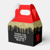 金ゴールドとレッドドリピンスワッグ16誕生日 フェイバーボックス (裏面サイド)