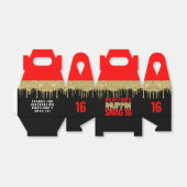 金ゴールドとレッドドリピンスワッグ16誕生日 フェイバーボックス (折り畳みなし)