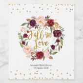 金ゴールドとレッドマルサラフローラ秋in Love ワインラベル (シングルラベル)