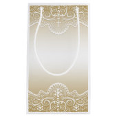 金ゴールドとレース、クロス、宗教的 スモールペーパーバッグ (正面)