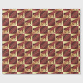 金ゴールドとワインホースと金ゴールド離れ付き ラッピングペーパー (フラット)