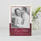 金ゴールドと写真とメリーフェイクスクリスマスレッド シーズンカード (スタンド正面)