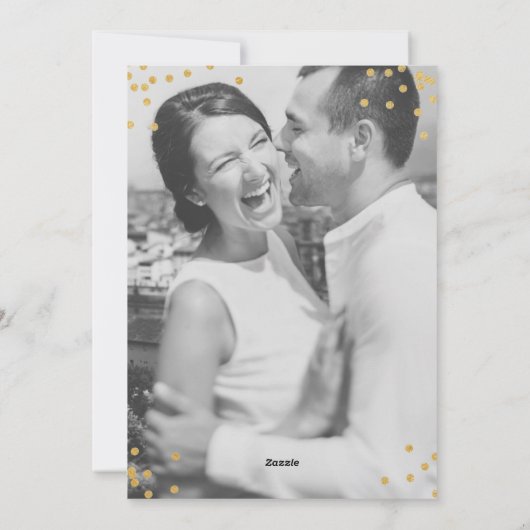 金ゴールドと写真とメリーフェイクスクリスマスレッド シーズンカード (裏面)