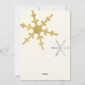 金ゴールドと冬の白いクリスマスフォトカード シーズンカード (裏面)