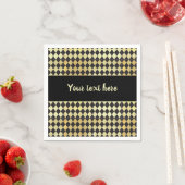 金ゴールドと動揺してブラックヴィンテージハーレクイン スタンダードカクテルナプキン (インサイチュ)