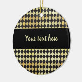 金ゴールドと動揺してブラックヴィンテージハーレクイン セラミックオーナメント (左)