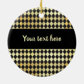 金ゴールドと動揺してブラックヴィンテージハーレクイン セラミックオーナメント (裏面)