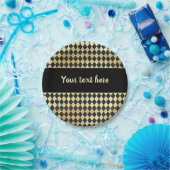 金ゴールドと動揺してブラックヴィンテージハーレクイン ペーパープレート (パーティー)