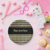 金ゴールドと動揺してブラックヴィンテージハーレクイン ペーパープレート (パーティー)