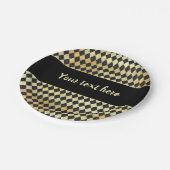 金ゴールドと動揺してブラックヴィンテージハーレクイン ペーパープレート (アングル)