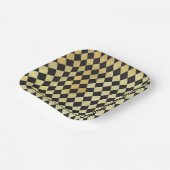 金ゴールドと動揺してブラックヴィンテージハーレクイン ペーパープレート (傾斜あり)