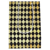 金ゴールドと動揺してブラックヴィンテージハーレクイン ミディアムペーパーバッグ (裏面)