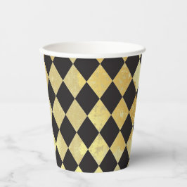 金ゴールドと動揺してブラックヴィンテージハーレクイン 紙コップ
