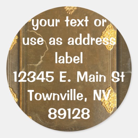 金ゴールドと古いブックカバー ラウンドシール (正面)