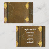 金ゴールドと古いブックカバー 名刺 (正面/裏面)