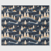 金ゴールドと埃っぽい青い冬 ラッピングペーパー (フラット)