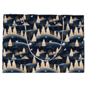 金ゴールドと埃っぽい青い冬 ラージペーパーバッグ (裏面)