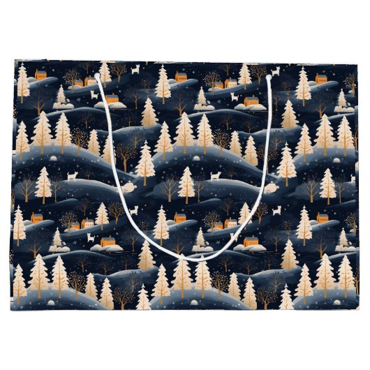 金ゴールドと埃っぽい青い冬 ラージペーパーバッグ (裏面)