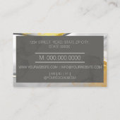 金ゴールドと大理石のヘア&メイクアップ 名刺 (裏面)