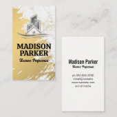 金ゴールドと大理石 |エステート実在ロゴ 名刺 (正面/裏面)