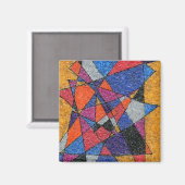 「金ゴールドと宝石」抽象芸術アートマグネット マグネット (正面/裏面)