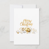 金ゴールドと家族のためのクリスマスの喜びの贈り物 サンキューカード (正面)