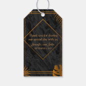 金ゴールドと幾何学模様のトロピカル結婚 ギフトタグ (裏面)