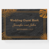 金ゴールドと幾何学模様のトロピカル結婚 ゲストブック (裏面)