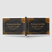 金ゴールドと幾何学模様のトロピカル結婚 ゲストブック (全面)