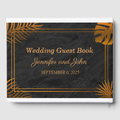 金ゴールドと幾何学模様のトロピカル結婚 ゲストブック (裏面)