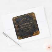 金ゴールドと幾何学模様のトロピカル結婚 スクエアシール (封筒)