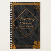 金ゴールドと幾何学模様のトロピカル結婚 プランナー手帳 (正面)
