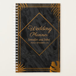 金ゴールドと幾何学模様のトロピカル結婚 プランナー手帳