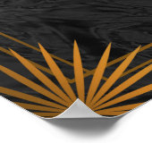 金ゴールドと幾何学模様のトロピカル結婚 ポスター (角)