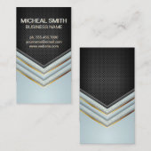 金ゴールドと斑入り高級幾何学模様 名刺 (正面/裏面)