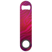 金ゴールドと明るい赤紫色ストライプ スピード栓抜き (裏面)