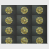 金ゴールドと曼荼羅 ラッピングペーパー (フラット)