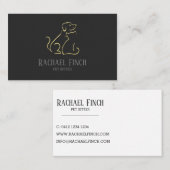 金ゴールドと木炭ミニマモダンリストペットシッター 名刺 (正面/裏面)