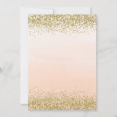 金ゴールドと桃のオレンジ結婚の店 招待状 (裏面)