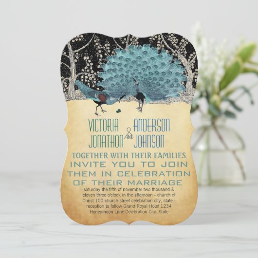 金ゴールドと森の中の黒いピーコック 招待状 (スタンド正面)