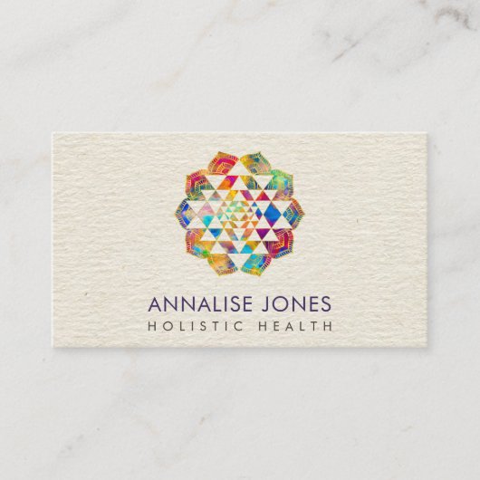 金ゴールドと水の色スリヤントラ/スリチャクラ 名刺 (正面)