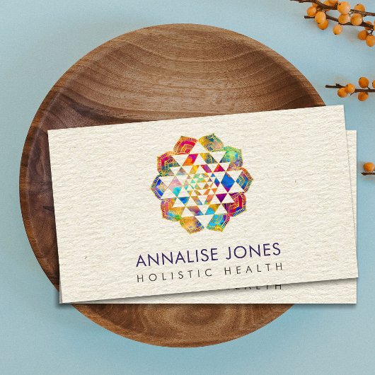 金ゴールドと水の色スリヤントラ/スリチャクラ 名刺