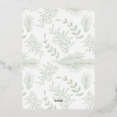 金ゴールドと水色クリスマスベリーのフォトフレーム 箔シーズンカード (裏面)