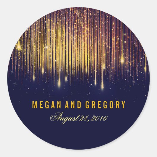 金ゴールドと海軍のストリングラ結婚イト ラウンドシール (正面)