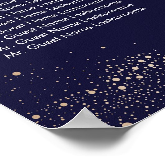 金ゴールドと海軍のナイトスター結婚ズの座席表 ポスター (角)