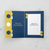 金ゴールドと海軍の100歳の誕生日 カード (内部)