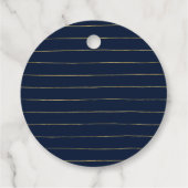 金ゴールドと海軍エレガントのスクリプトパーティーの好意ありがとう フェイバータグ (裏面)