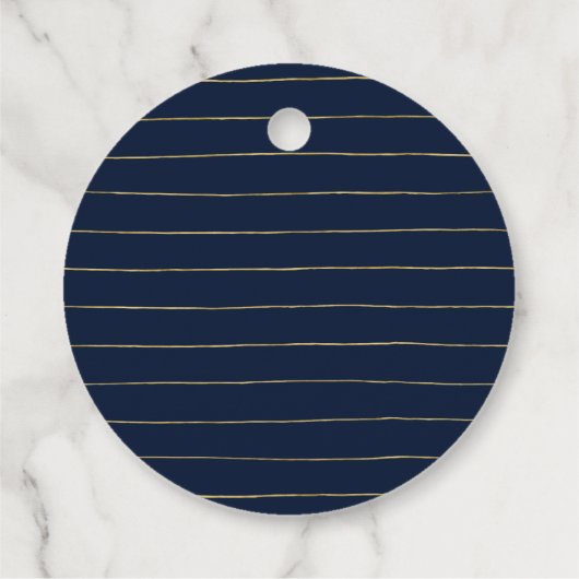 金ゴールドと海軍エレガントのスクリプトパーティーの好意ありがとう フェイバータグ (裏面)