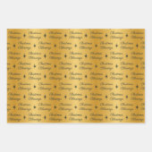 金ゴールドと海軍クリスマス恵み賢人 ラッピングペーパーシート (正面3)