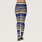 金ゴールドと海軍ストライプパターン（の模様が）ある レギンス (裏面)